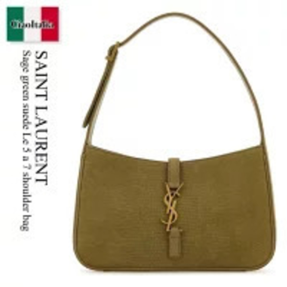 Saint Laurent Bag Handbag Sage Green Suede Le Shoulder Pouch